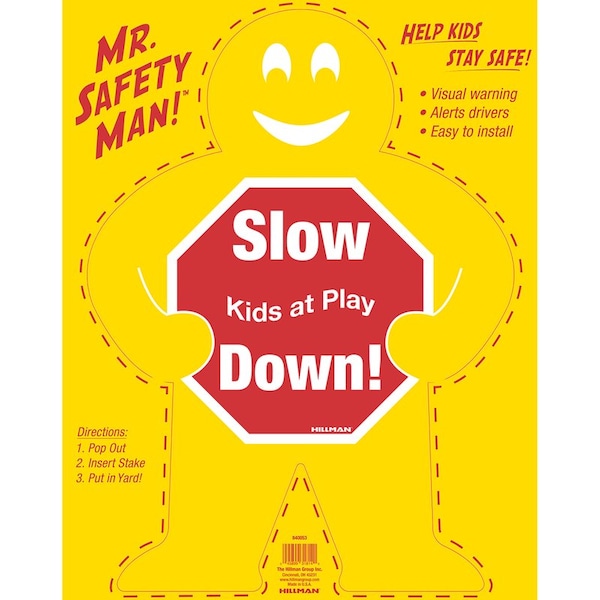 Hillman Slow Down! Kids At Play, Plastic, 19 in x 24 in 840053 - main